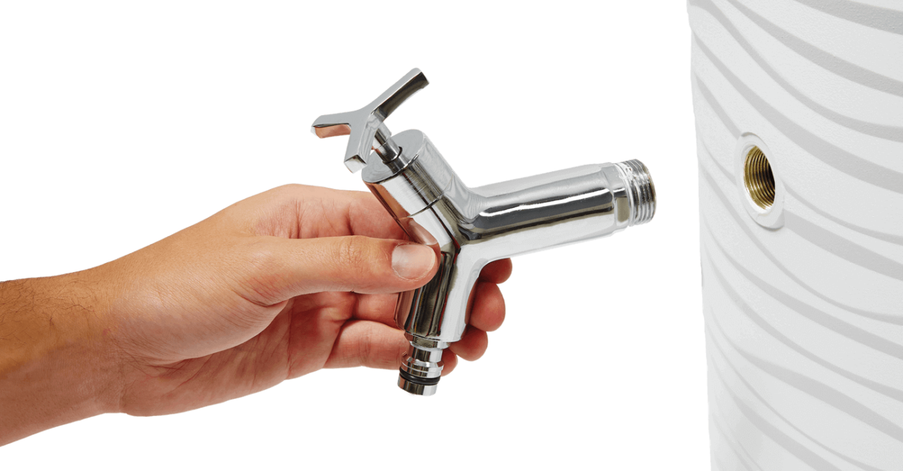 Robinet Design Chromé pour Récupérateur d'Eau GARANTIA NATURA et STONE