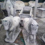 Statue Chevaux de Trait et Charrette