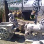 Statue Enfant à la Charrette